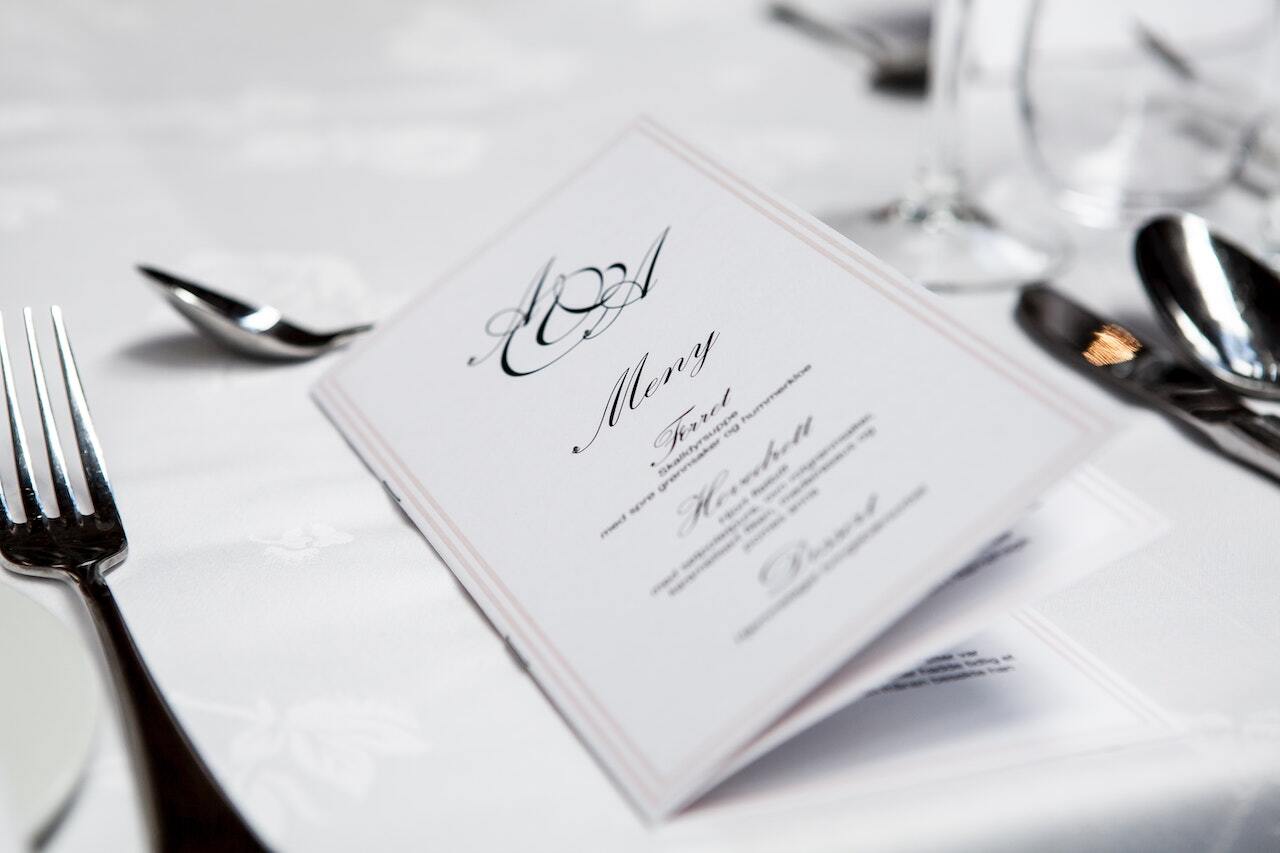 Menu au restaurant